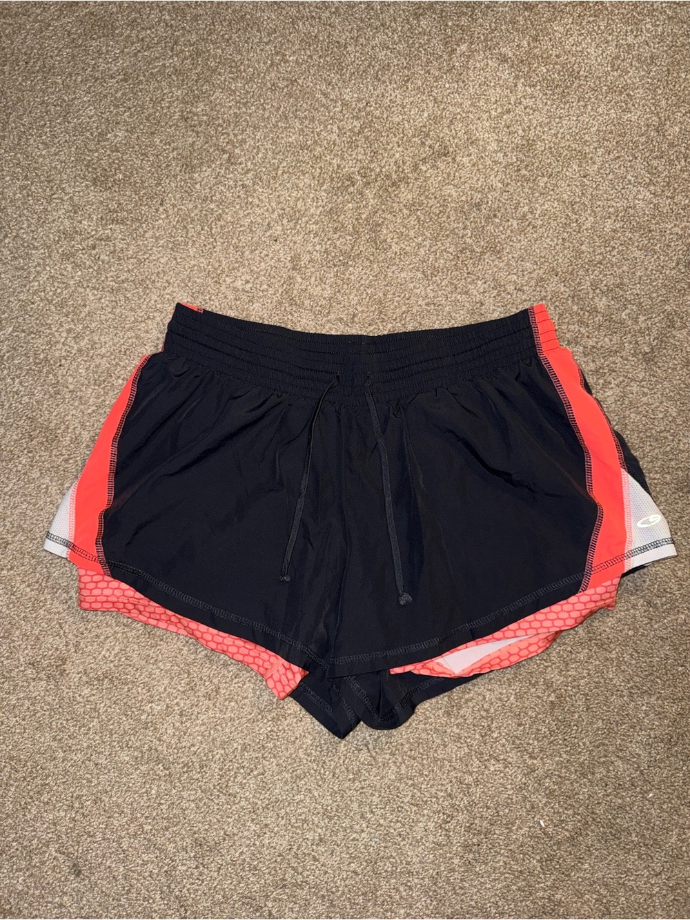 Champion Dark Gray Duo Dry Athletic Shorts with Coral Spandex Insert